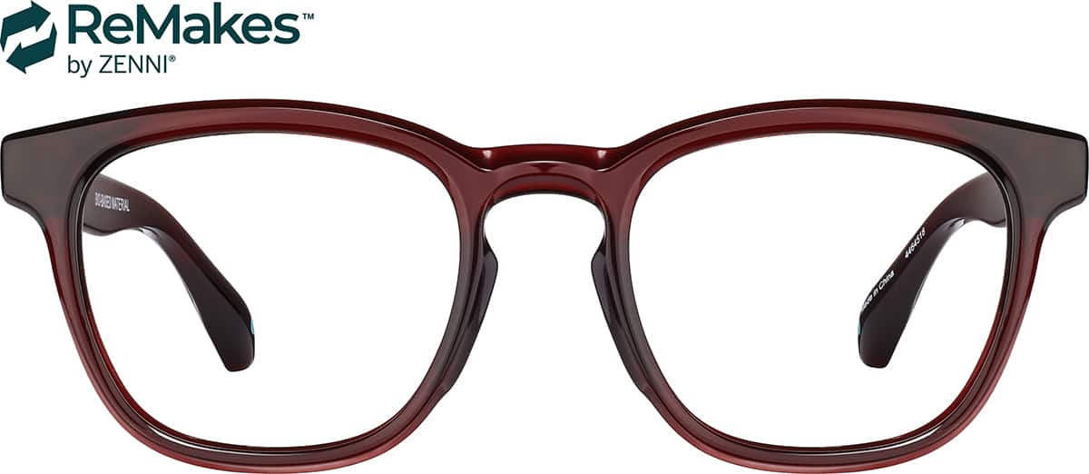 Front view of Square Glasses 4464518 in Red