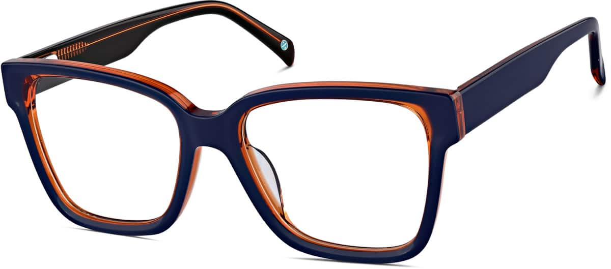 Angle view of Square Glasses 4464716 in Blue