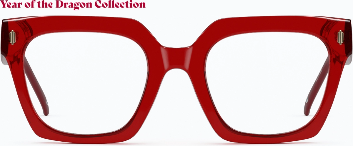 Front view of The Dragon King Glasses 4465018 in Red thumbnail