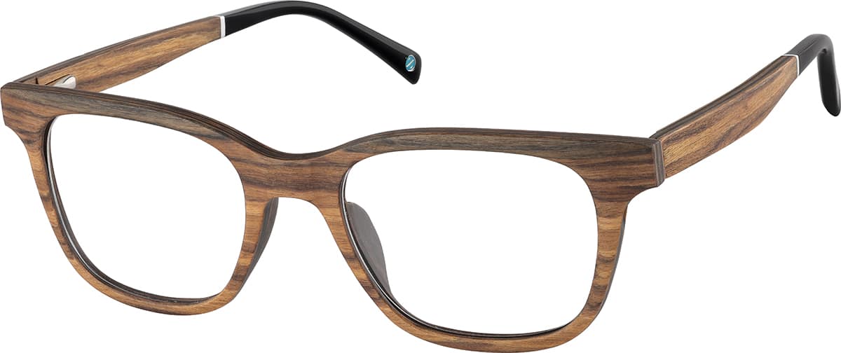 Angle view of Rectangle Glasses 4465915 in Brown