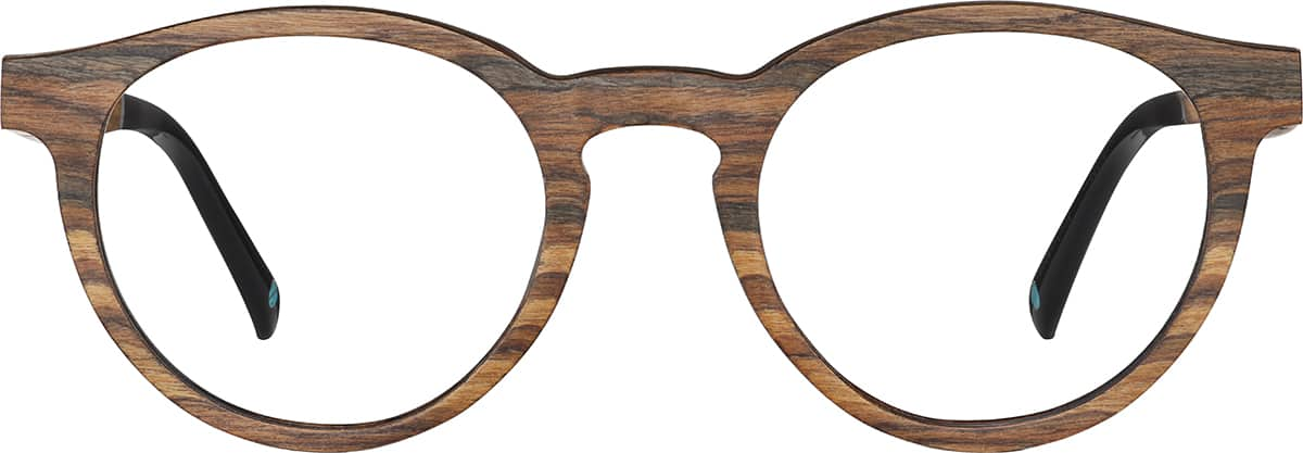 Front view of Round Glasses 4466015 in Brown