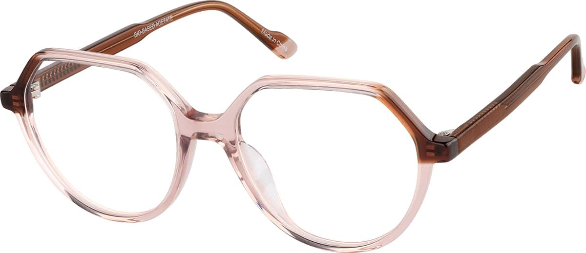 Angle view of Geometric Glasses 4466619 in Pink