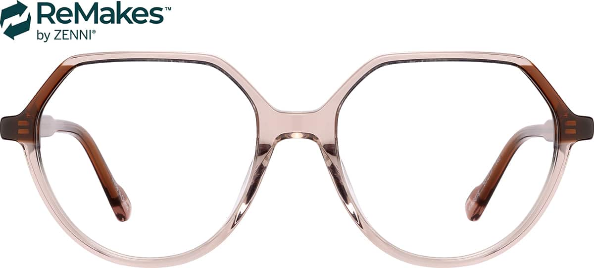 Front view of Geometric Glasses 4466619 in Pink