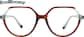 Front view of Geometric Glasses 4466625 in Brown thumbnail