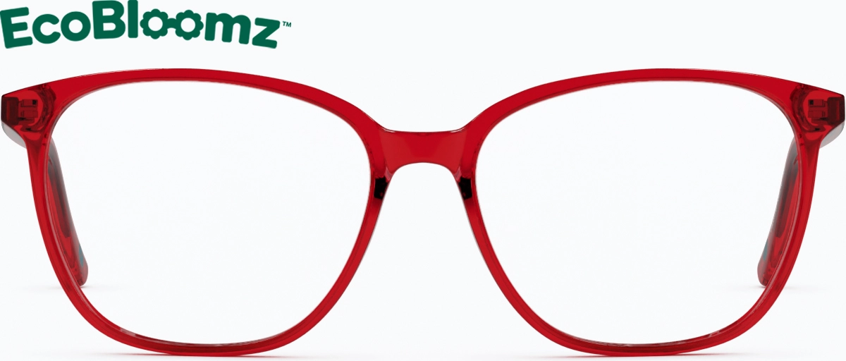 Front view of Square Eyeglasses 4466918 in Red thumbnail