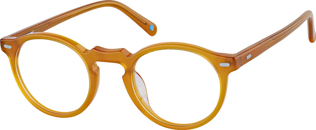 Angle view of Round Glasses 4467222 in Honey