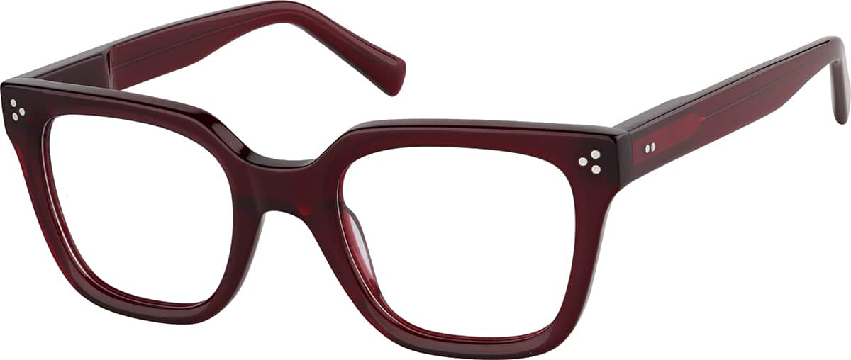 Angle view of Square Glasses 4467318 in Red