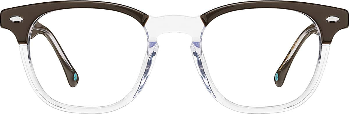 Front view of Square Glasses 4467515 in Brown