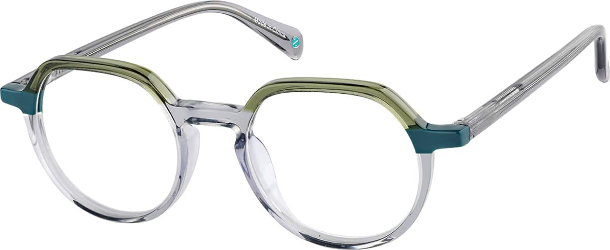 Angle view of Geometric Glasses 4467824 in Gray