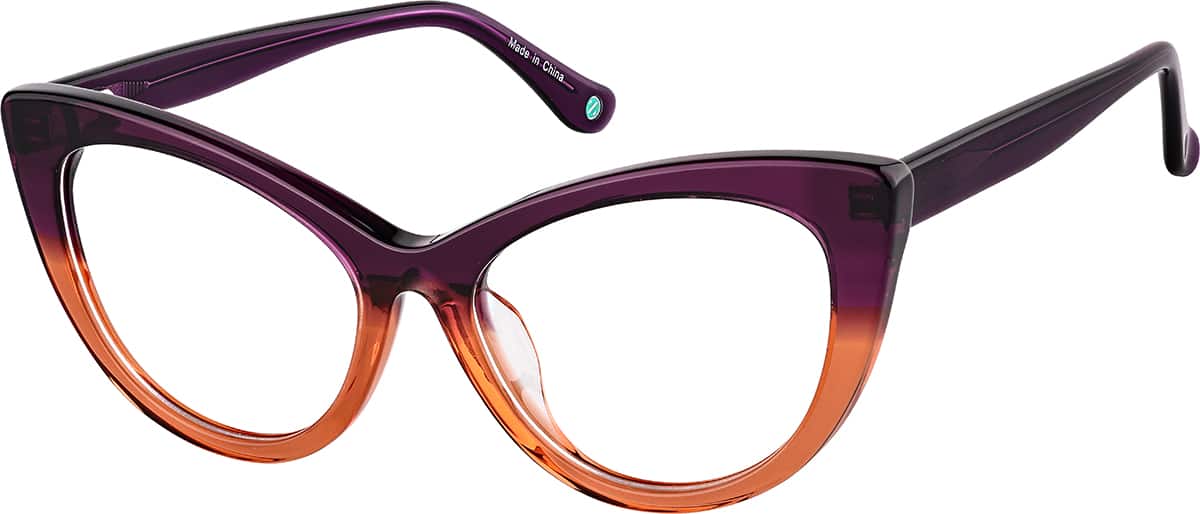 Angle view of Cat-Eye Glassses 4469915 in Brown