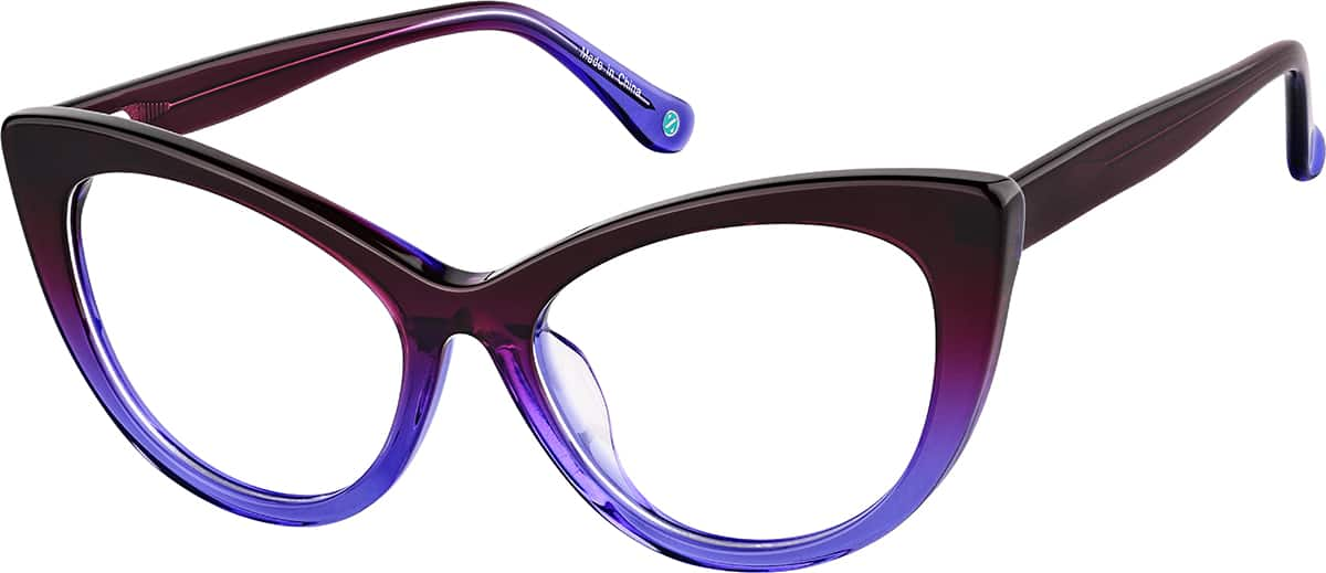 Angle view of Cat-Eye Glassses 4469917 in Purple