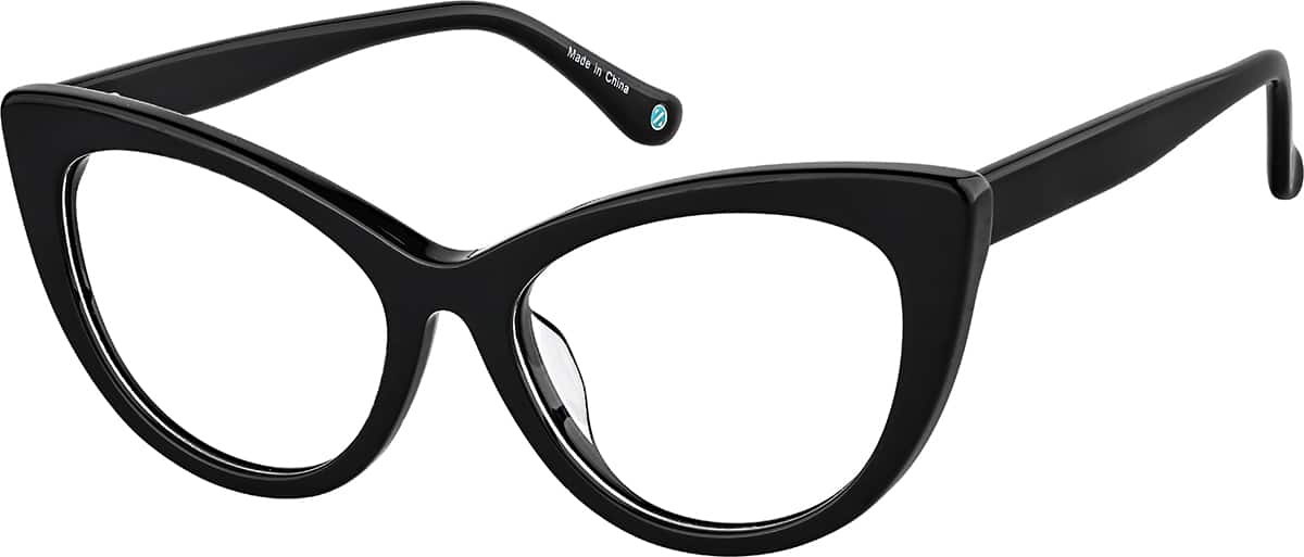 Angle view of Cat-Eye Glassses 4469921 in Black