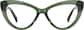 Front view of Cat-Eye Glasses 4470024 in Green thumbnail