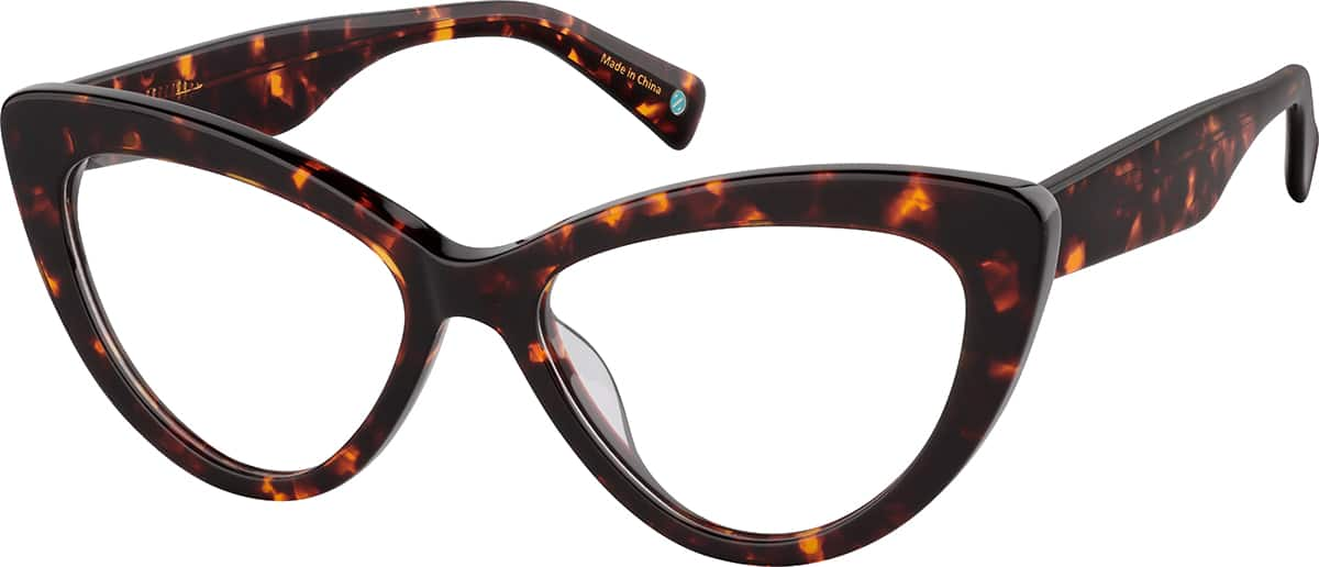 Angle view of Cat-Eye Glasses 4470045 in Tortoiseshell