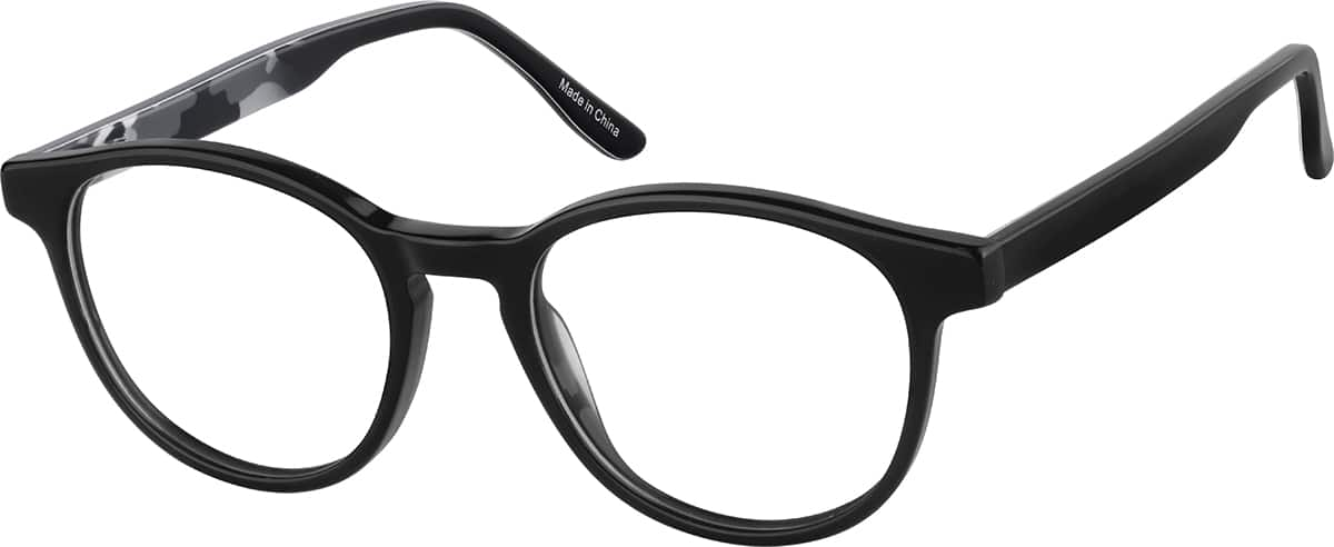 Angle view of Kids' Square Glasses 4470621 in Black