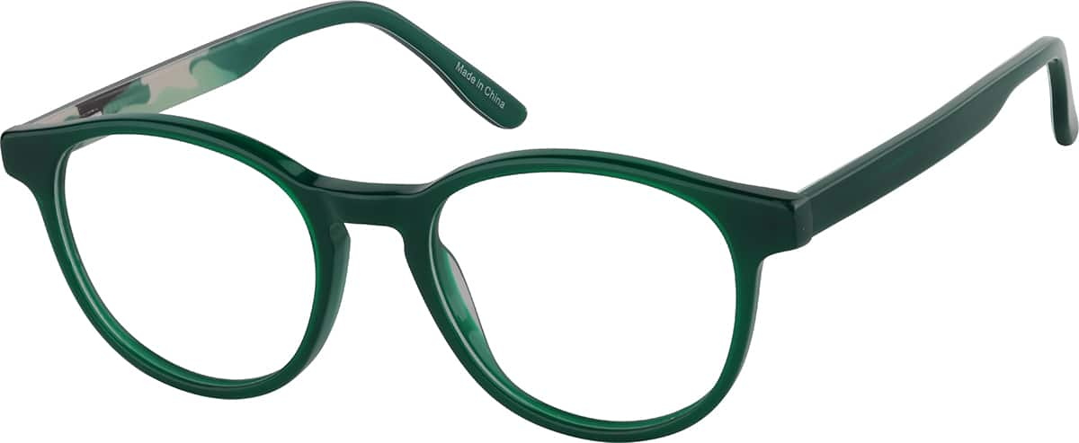 Angle view of Kids' Square Glasses 4470624 in Green