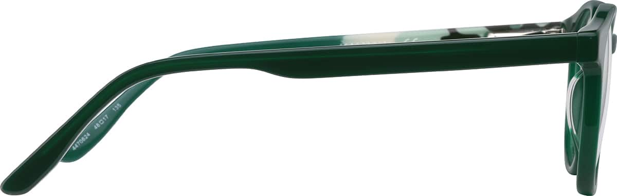 Side view of Kids' Square Glasses 4470624 in Green