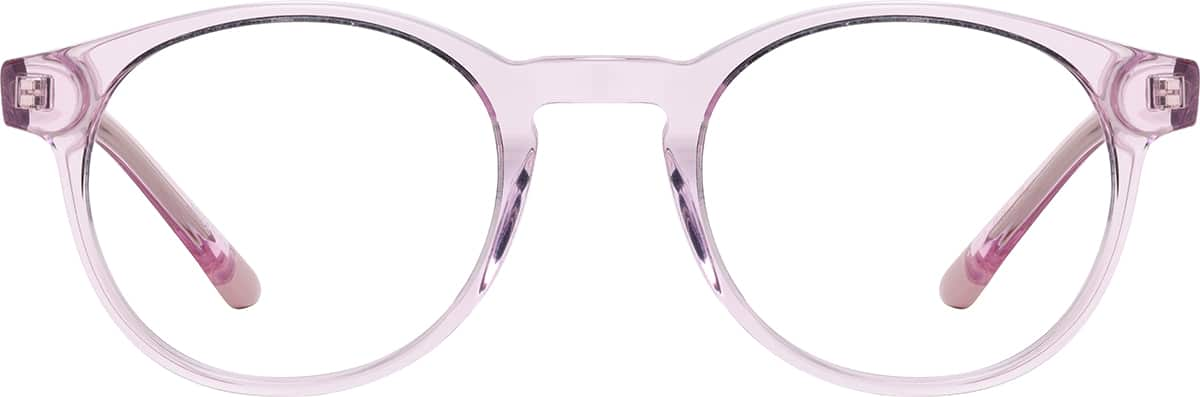 Front view of Kids' Round Glasses 4470819 in Pink