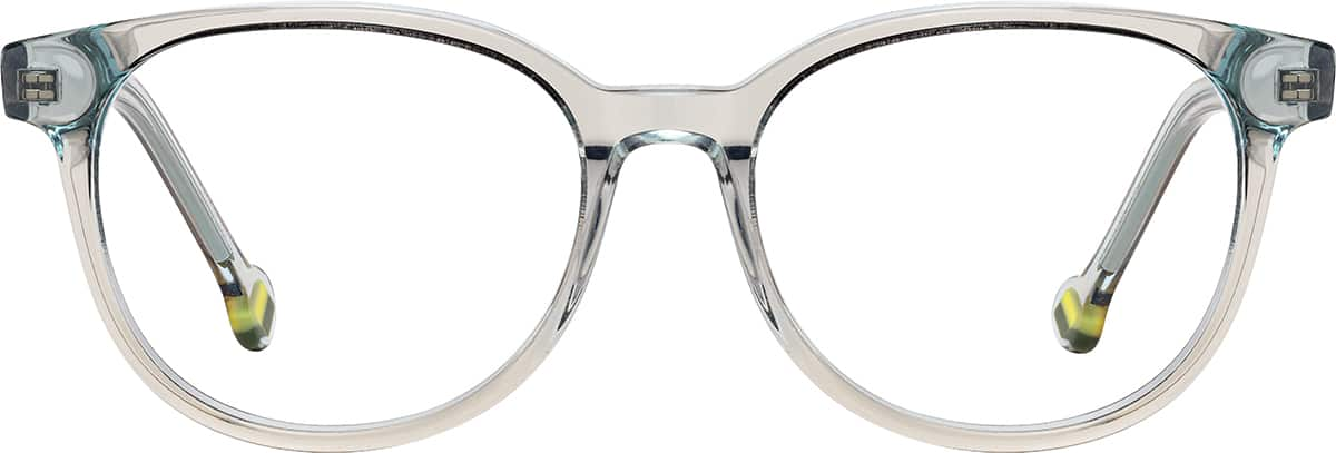 Front view of Kids' Square Glasses 4470912 in Gray