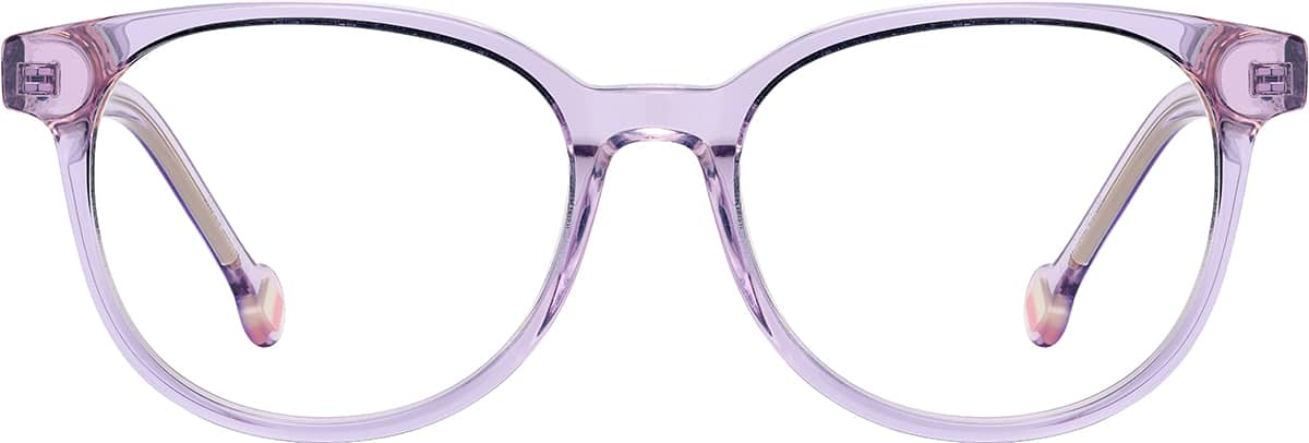 Front view of Kids' Square Glasses 4470917 in Purple