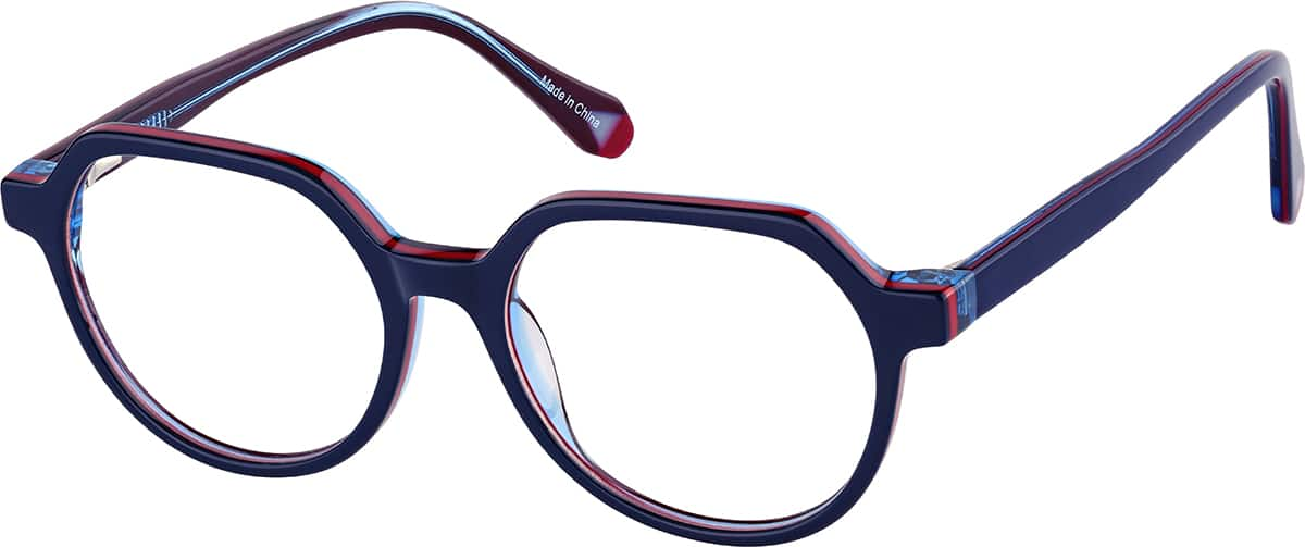 Angle view of Kids' Geometric Glasses 4471016 in Blue