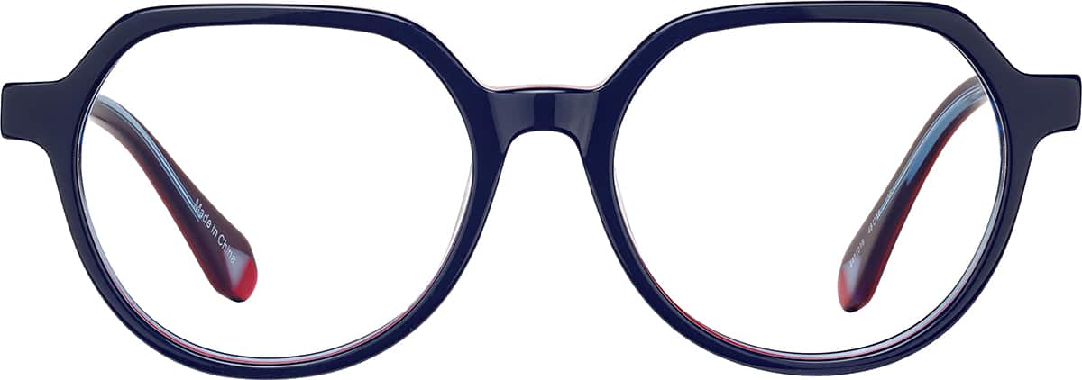 Front view of Kids' Geometric Glasses 4471016 in Blue