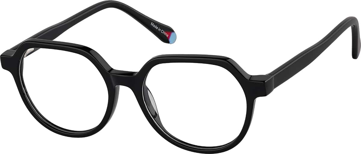 Angle view of Kids' Geometric Glasses 4471021 in Black