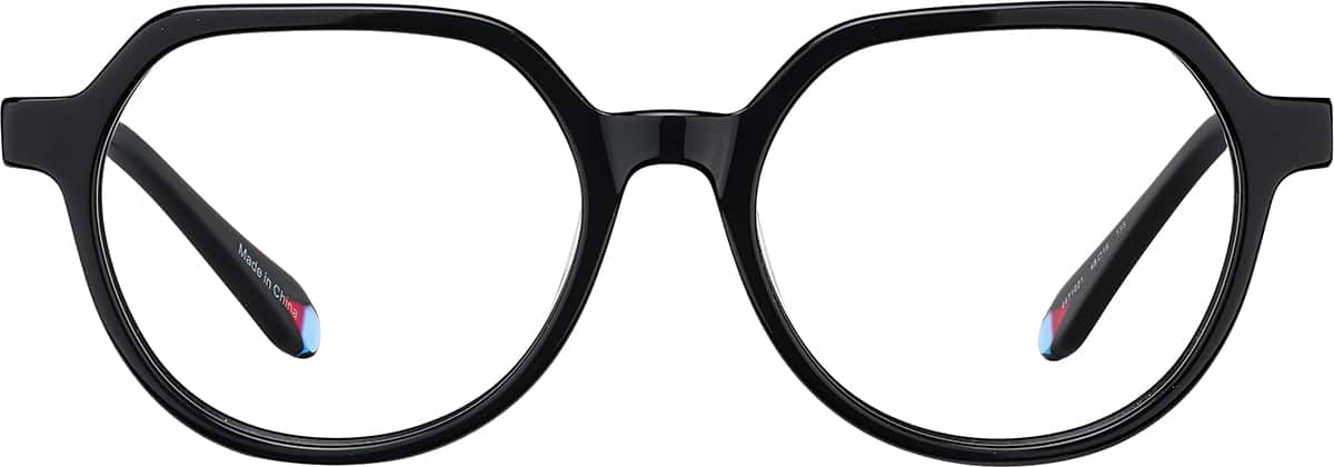 Front view of Kids' Geometric Glasses 4471021 in Black