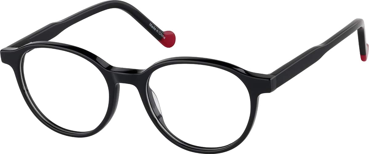 Angle view of Kids' Round Glasses 4471121 in Black