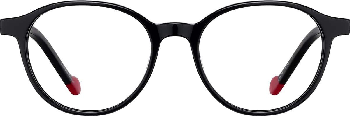 Front view of Kids' Round Glasses 4471121 in Black