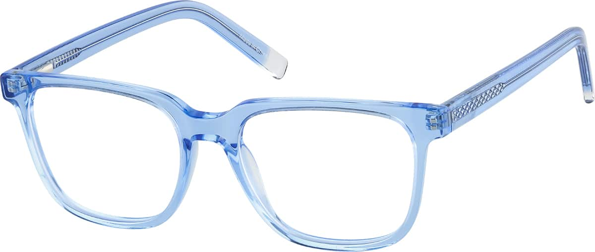 Angle view of Kids' Rectangle Glasses 4471316 in Blue