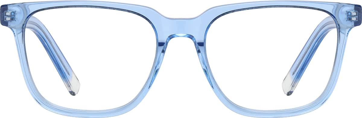 Front view of Kids' Rectangle Glasses 4471316 in Blue