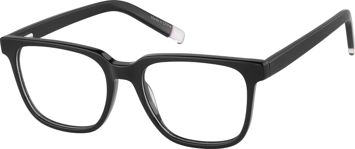 Angle view of Kids' Rectangle Glasses 4471321 in Black