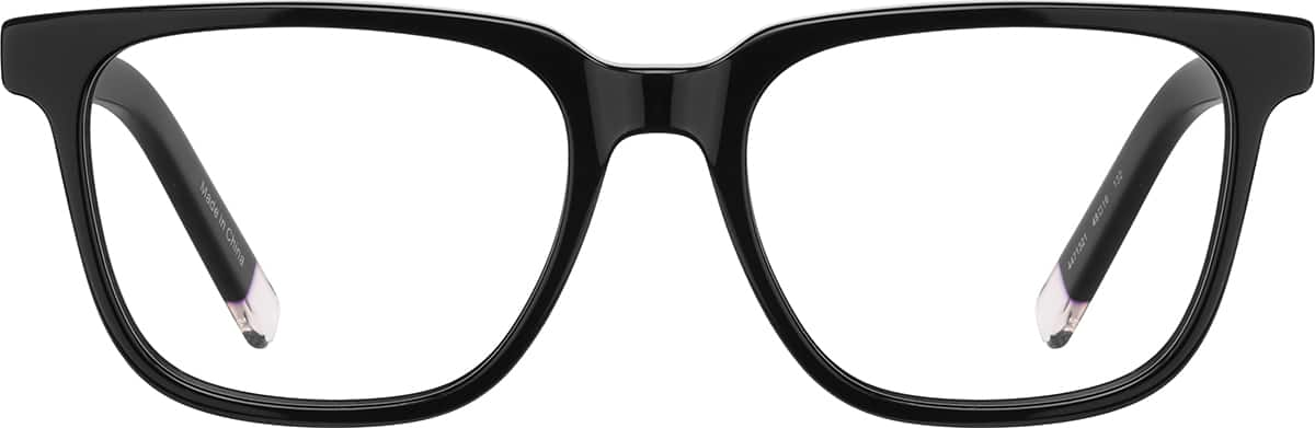 Front view of Kids' Rectangle Glasses 4471321 in Black