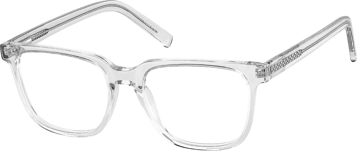 Angle view of Kids' Rectangle Glasses 4471323 in Clear