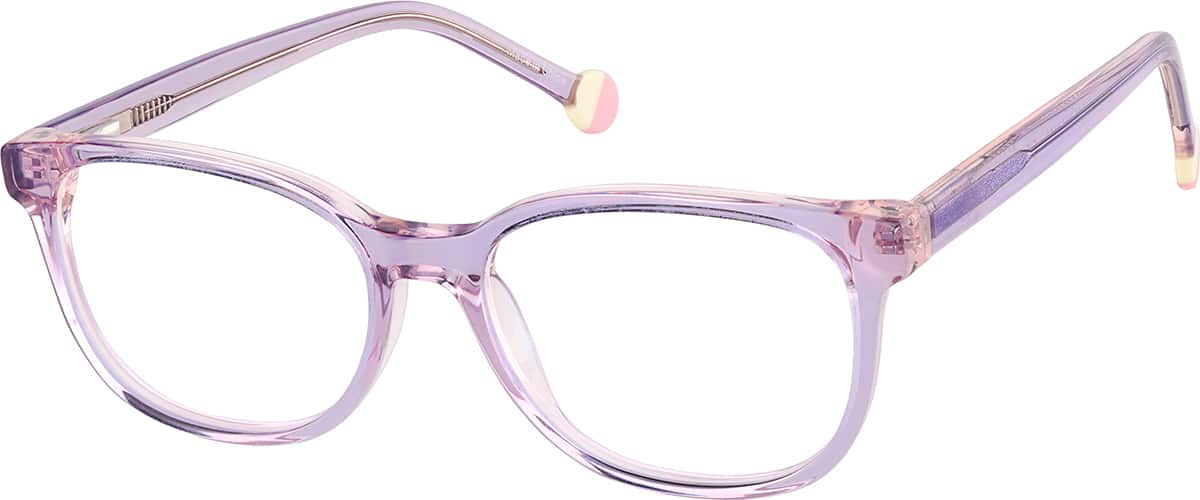 Angle view of Kids' Rectangle Glasses 4471417 in Purple