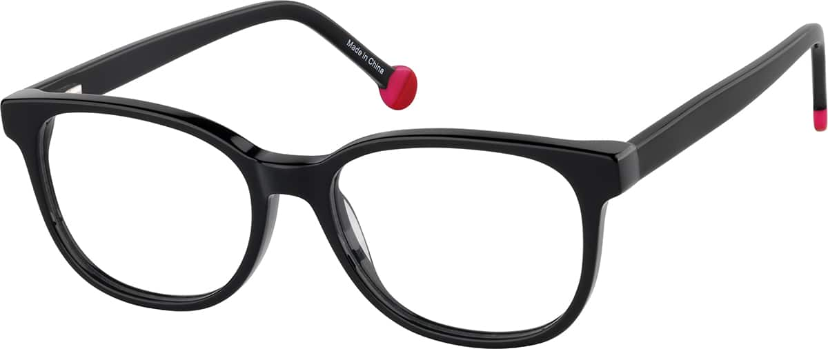 Angle view of Kids' Rectangle Glasses 4471421 in Black