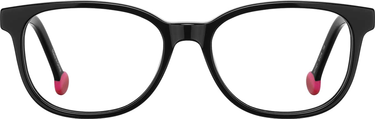 Front view of Kids' Rectangle Glasses 4471421 in Black