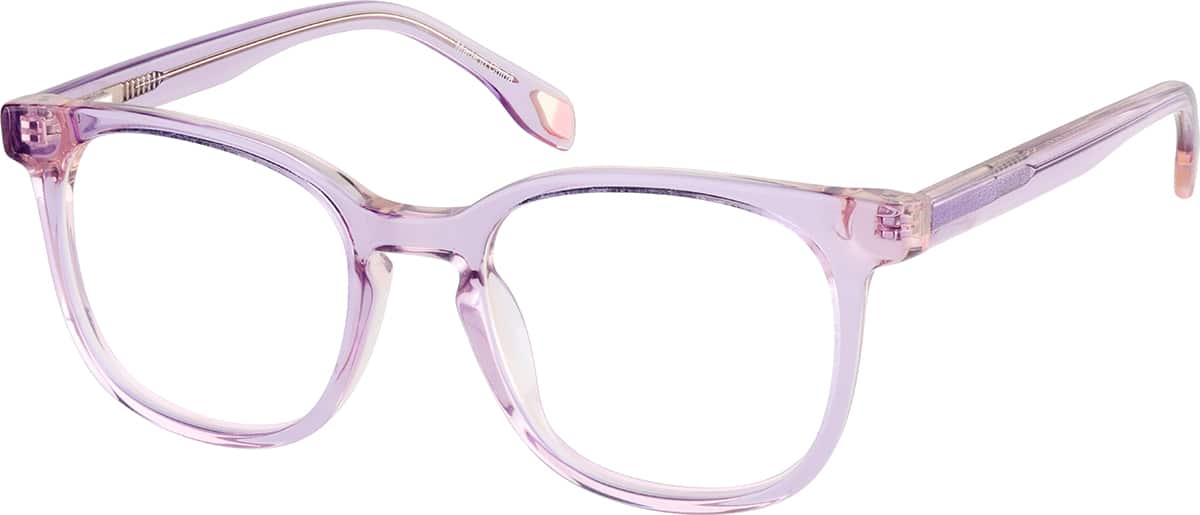 Angle view of Kids' Square Glasses 4471517 in Purple