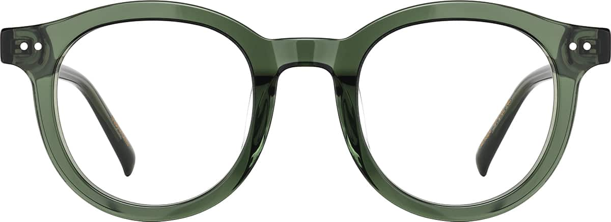 Front view of Round Glasses 4471824 in Green