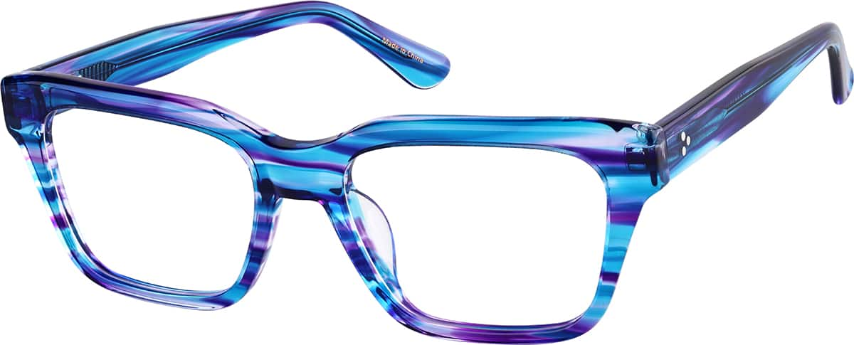 Angle view of Rectangle Glasses 4471916 in Blue