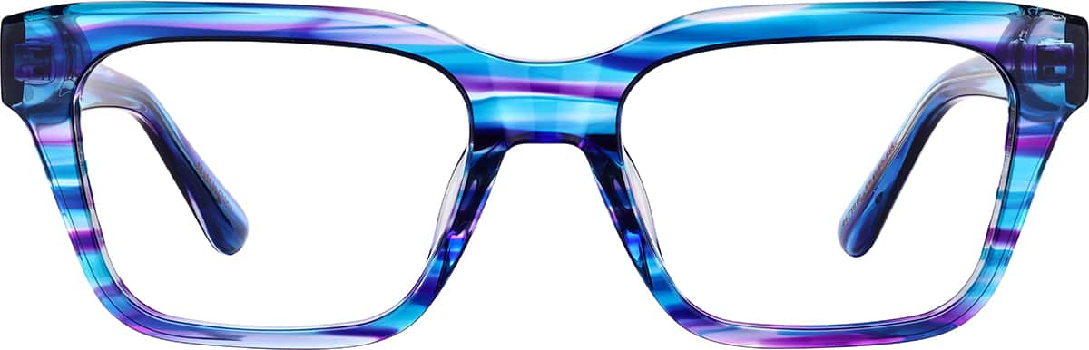 Front view of Rectangle Glasses 4471916 in Blue