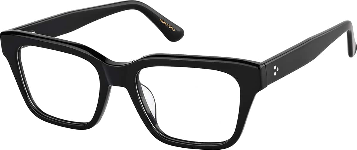 Angle view of Rectangle Glasses 4471921 in Black