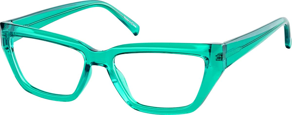 Angle view of Rectangle Glasses 4472624 in Green