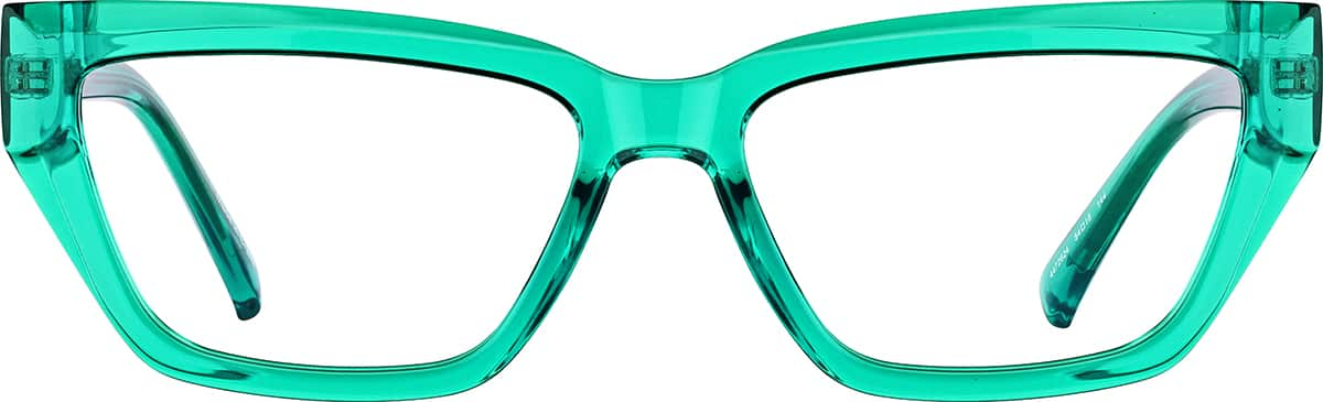 Front view of Rectangle Glasses 4472624 in Green