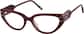 Angle view of Cat-Eye Glasses 4472818 in Red thumbnail
