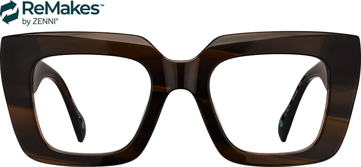 Front view of Rectangle Glasses 4473215 in Brown