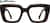 Front view of Rectangle Glasses 4473215 in Brown thumbnail