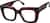 Angle view of Rectangle Glasses 4473218 in Red thumbnail