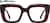 Front view of Rectangle Glasses 4473218 in Red thumbnail